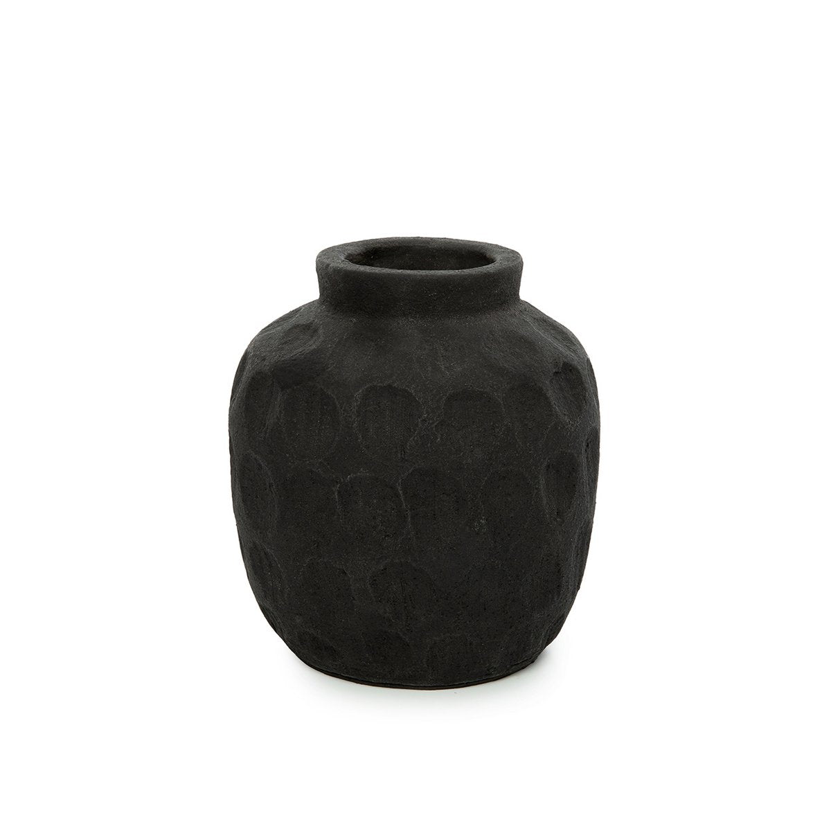 Vase Tendance Noir - Élégance sculpturale en terre cuite