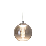 La lampe suspendue à LED "Vaso", lampe à pentence en métal et en verre en anthracite, avec des LED fermement construites, lampe suspendue pour la salle à manger et le salon avec un Øvon 14,5 cm.