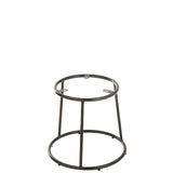 Tabouret bas en métal noir J-Line, vue de face, design industriel