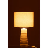 Détail de la céramique blanche de la lampe J-Line, finition soignée