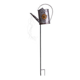 Brochette de terre solaire LED (canette d'arrosage) h: 110 cm galvanisé, pour une brochette à l'extérieur, en métal et en plastique en argent, avec une LED intégrée