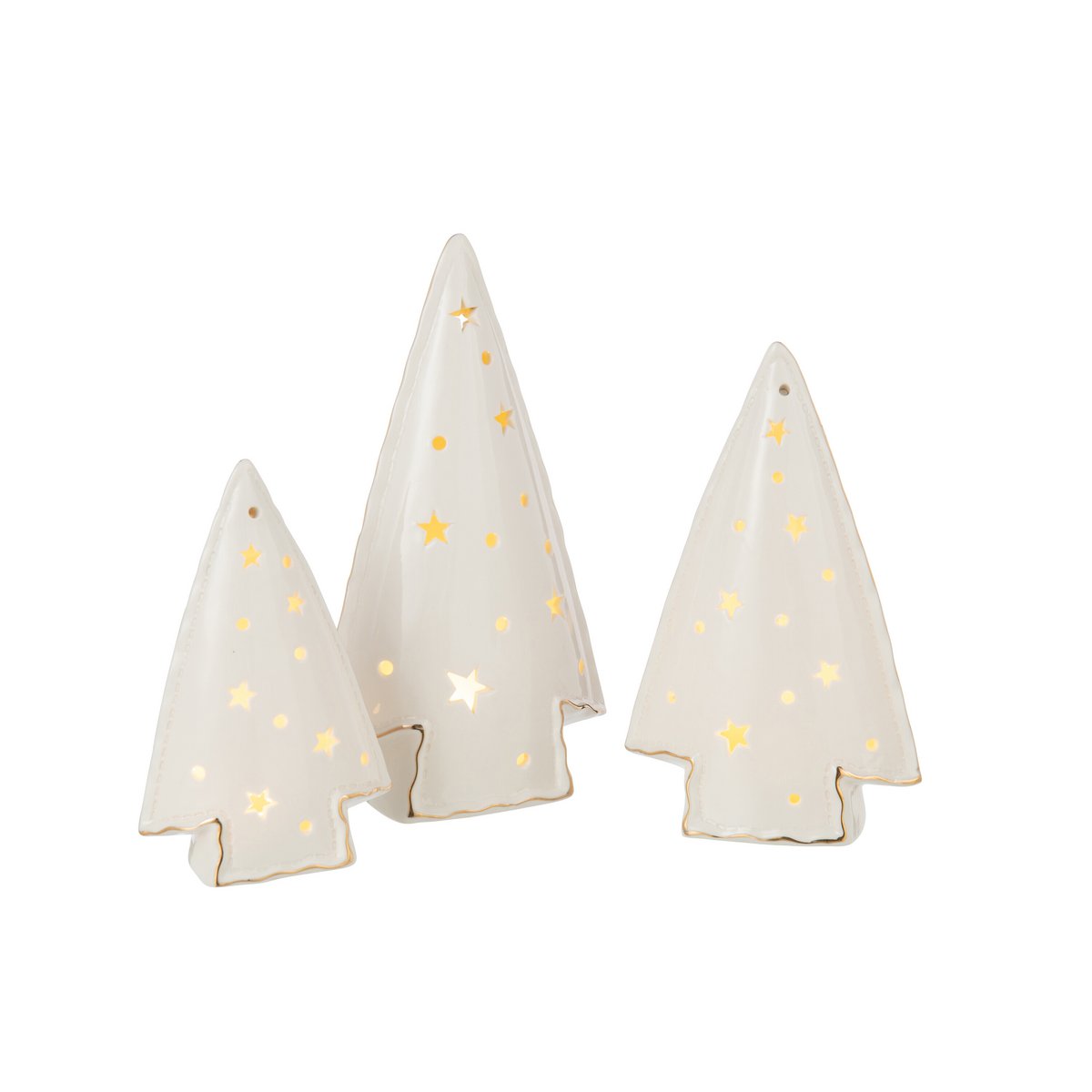 Sapins de Noël J-Line en céramique blanche avec éclairage LED