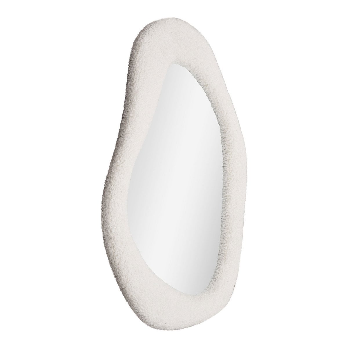 Détail du cadre du miroir Bosa, finition blanche et élégante