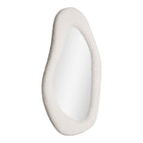 Détail du cadre du miroir Bosa, finition blanche et élégante
