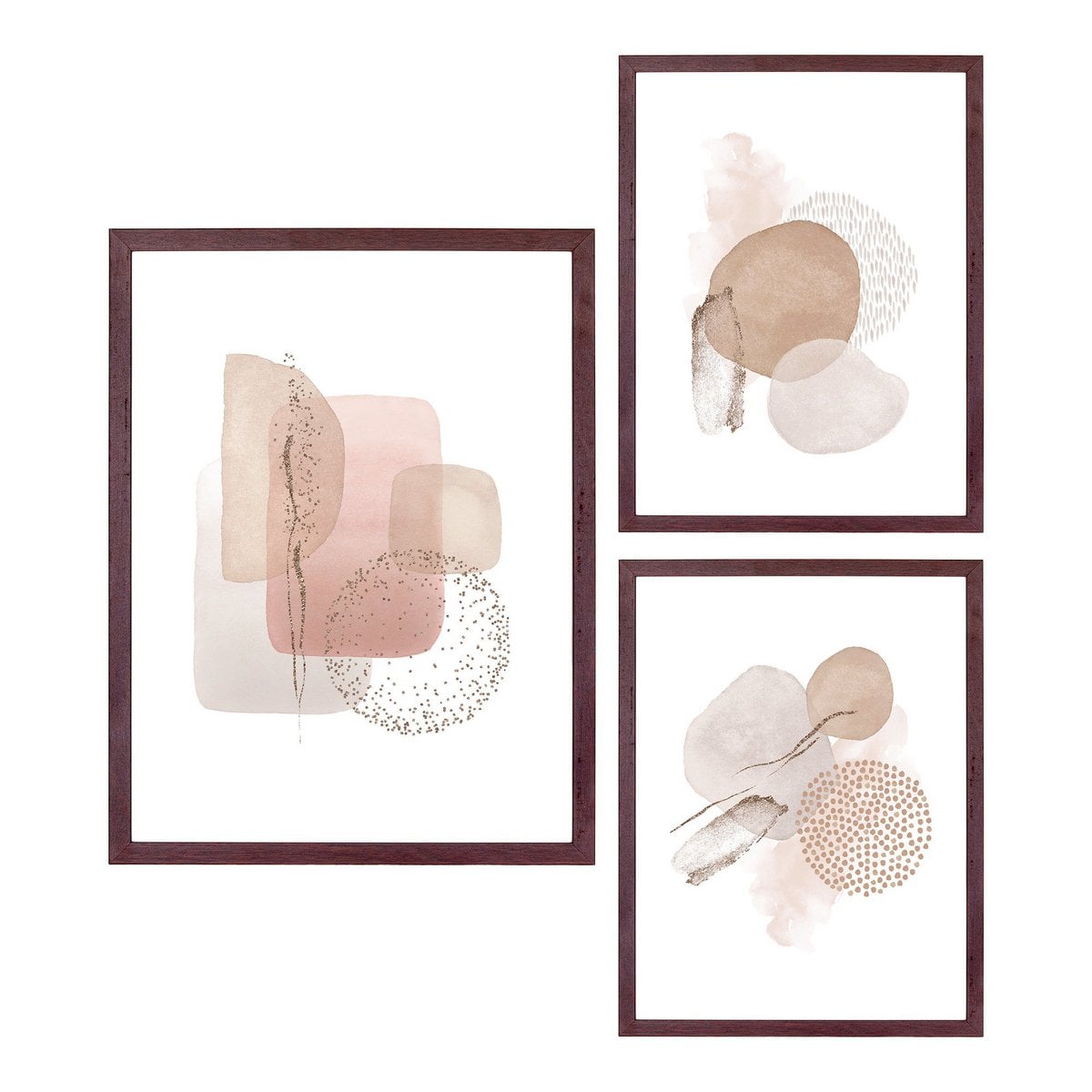 Aspen Frame Set - Vue d'ensemble des trois cadres marron foncé