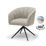 Fauteuil Cocoon Tissu Sahara Champignon - Piètement Rotatif 360 Noir