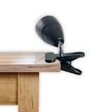 Lampe de serrage LED en métal et en plastique en noir, avec des LED intégrées