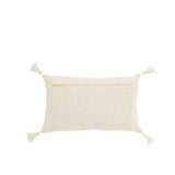 Coussin J-Line rayures rectangle en coton blanc et rose, vue de face