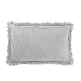 Vue de face du coussin J-Line bleu en coton et velours