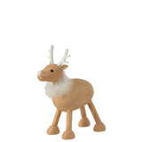 Figurine J-Line Cerf en résine, détail du pelage et des dimensions.