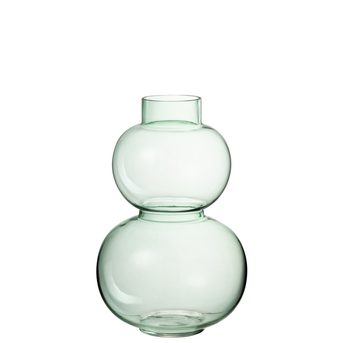 Vase J-Line en verre vert, design moderne et élégant, hauteur 28,5 cm