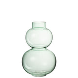 Vase J-Line en verre vert, design moderne et élégant, hauteur 28,5 cm