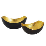 Candlerst Set en 2 parties Solder Solder Love Shell Shape Black Matt Gilded à l'intérieur