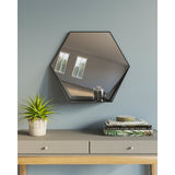 Miroir mural Gorillz Hive avec étagère - Miroir hexagonal - 60 x 52 cm - Noir industriel