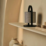 Lampe rechargeable en bois noir et gris River