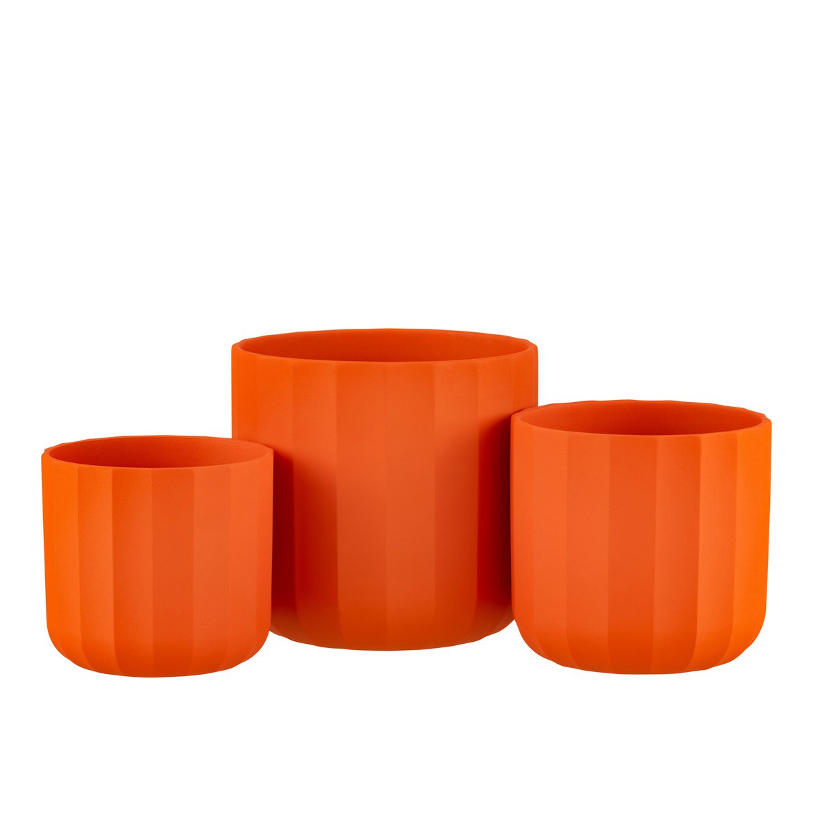 Pot de fleurs J-Line en céramique orange, vue de face