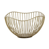 Panier de fruits Métal Ø 25 h 14 cm Panier à pain Ensemble 2 morceaux Bol de fruits Metal Noir ou or Round Wave