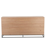 Buffet J-Line 4 portes Zigzag - bois/métal - naturel/noir