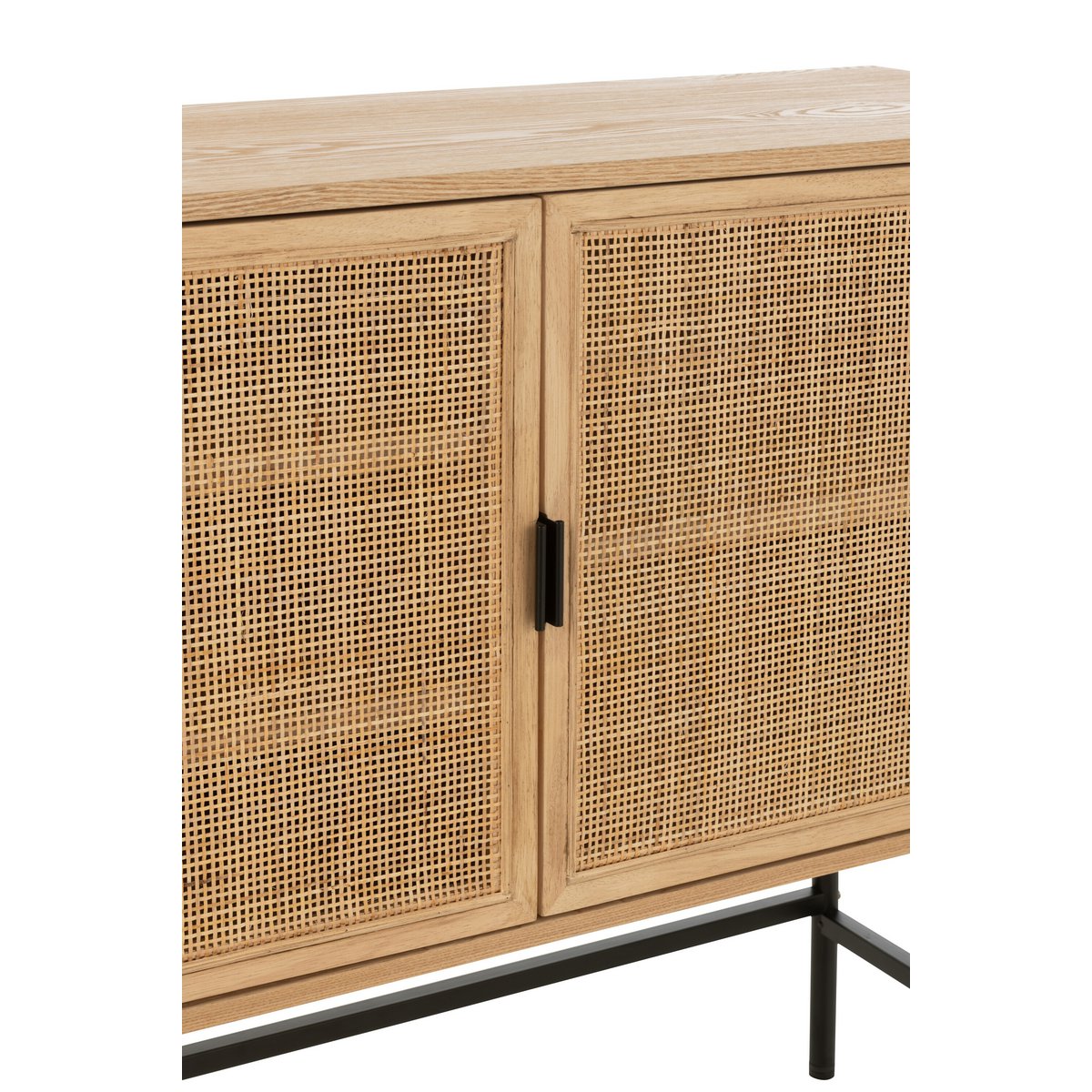 Détail du métal noir du cabinet J-Line