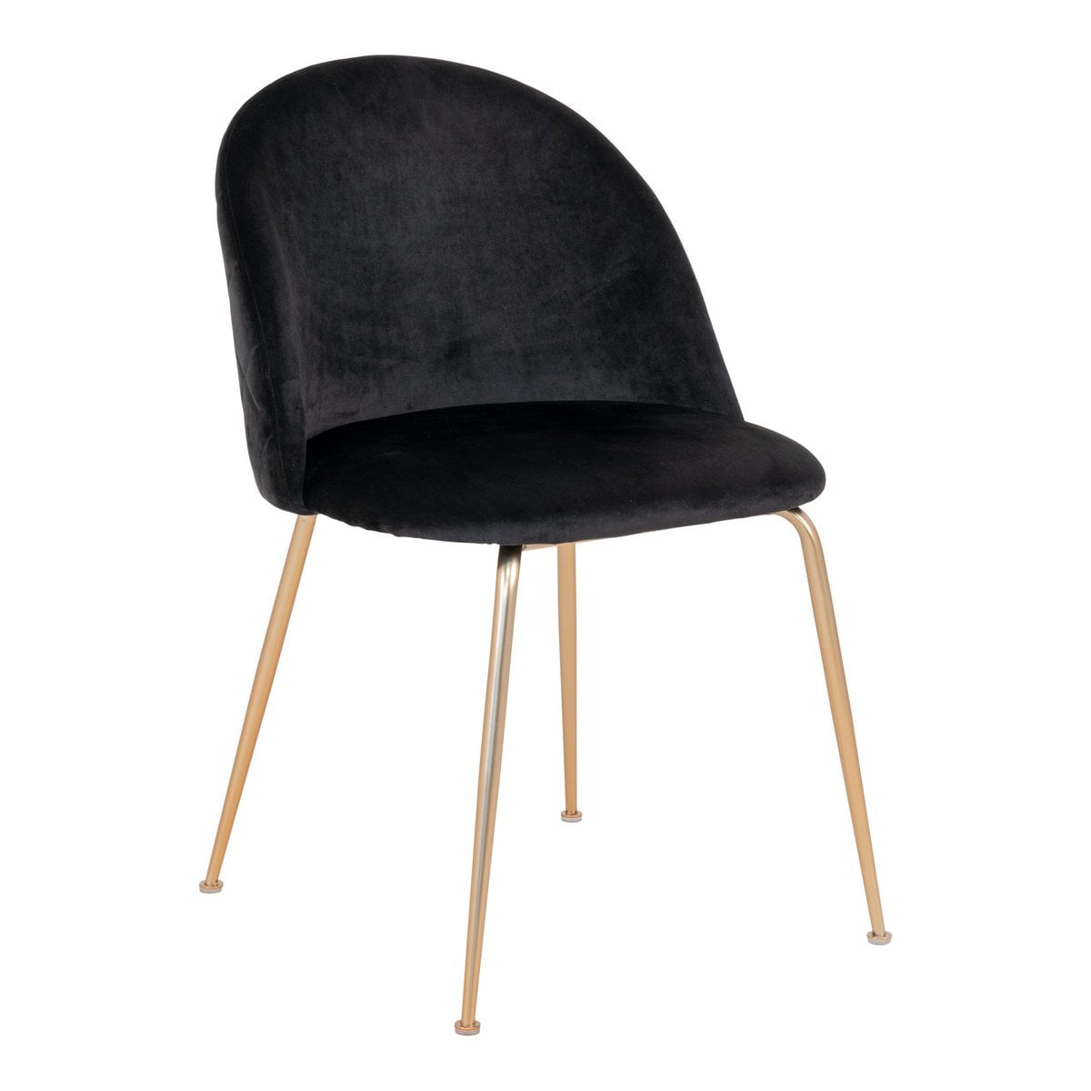 Chaise de salle à manger Geneve en velours noir, vue de face