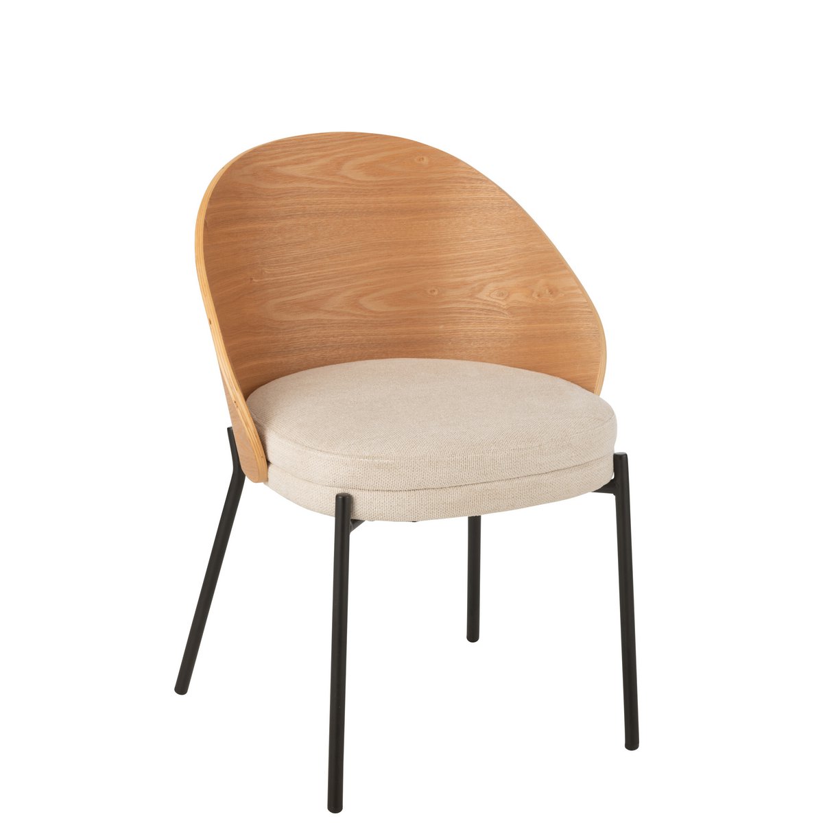 Chaise Lone J-Line en bois et métal vue de face
