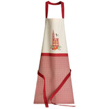 Tablier de cuisine Cathédrale Ecru/rouge 72 x 85