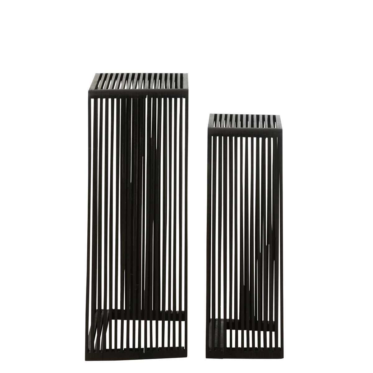 Table d'appoint J-Line Cube en bois noir - détail du matériau