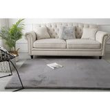 Tapis moelleux gris 80x300cm