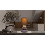 Lampe de table en céramique "Stoney", lampe de table en céramique en marron, avec douille E14, lampe de table pour salle à manger, salon, couloir ou bureau, ou comme lampe de chevet, 31 cm de haut