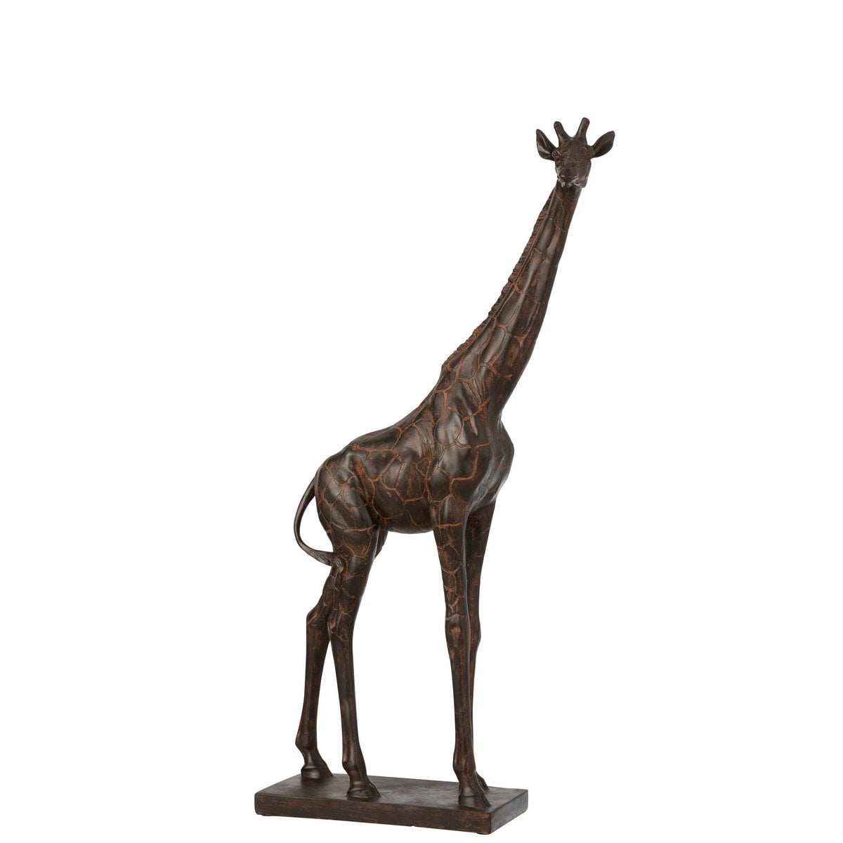 Figurine girafe en polyresine marron, design élégant et moderne