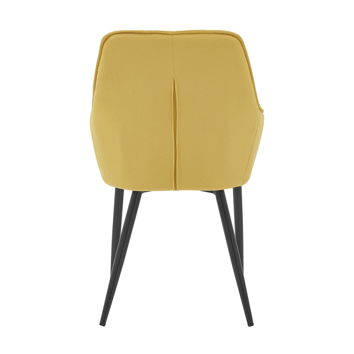 Structure en métal robuste du fauteuil en lin jaune