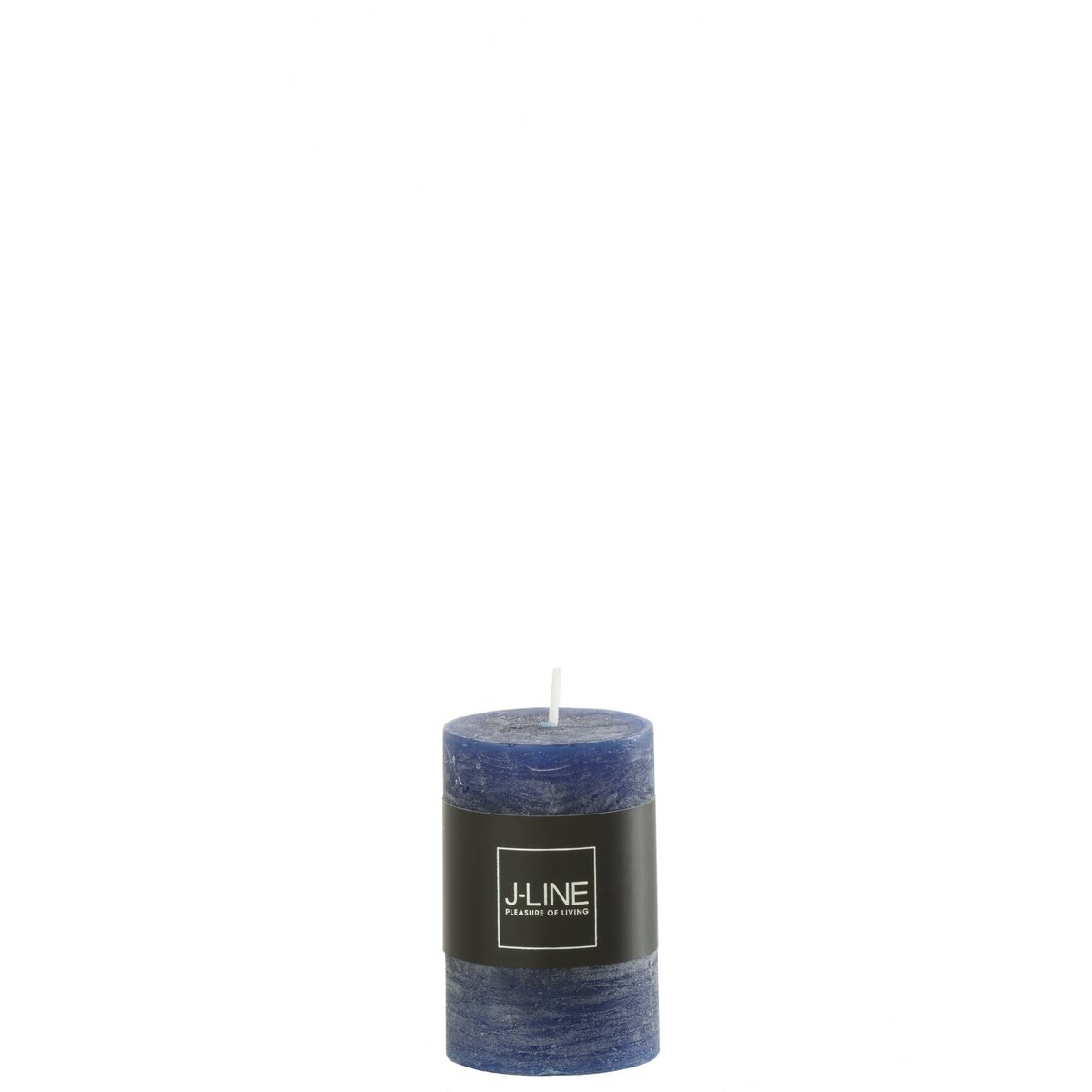 Bougie cylindrique J-Line bleue foncé, petite taille, élégante et raffinée.