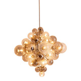 PENDANT LAMP "SPHERE" Ø 75 cm, AU S et verre avec différentes structures, éclairage pour le salon, la salle à manger ou le bureau.