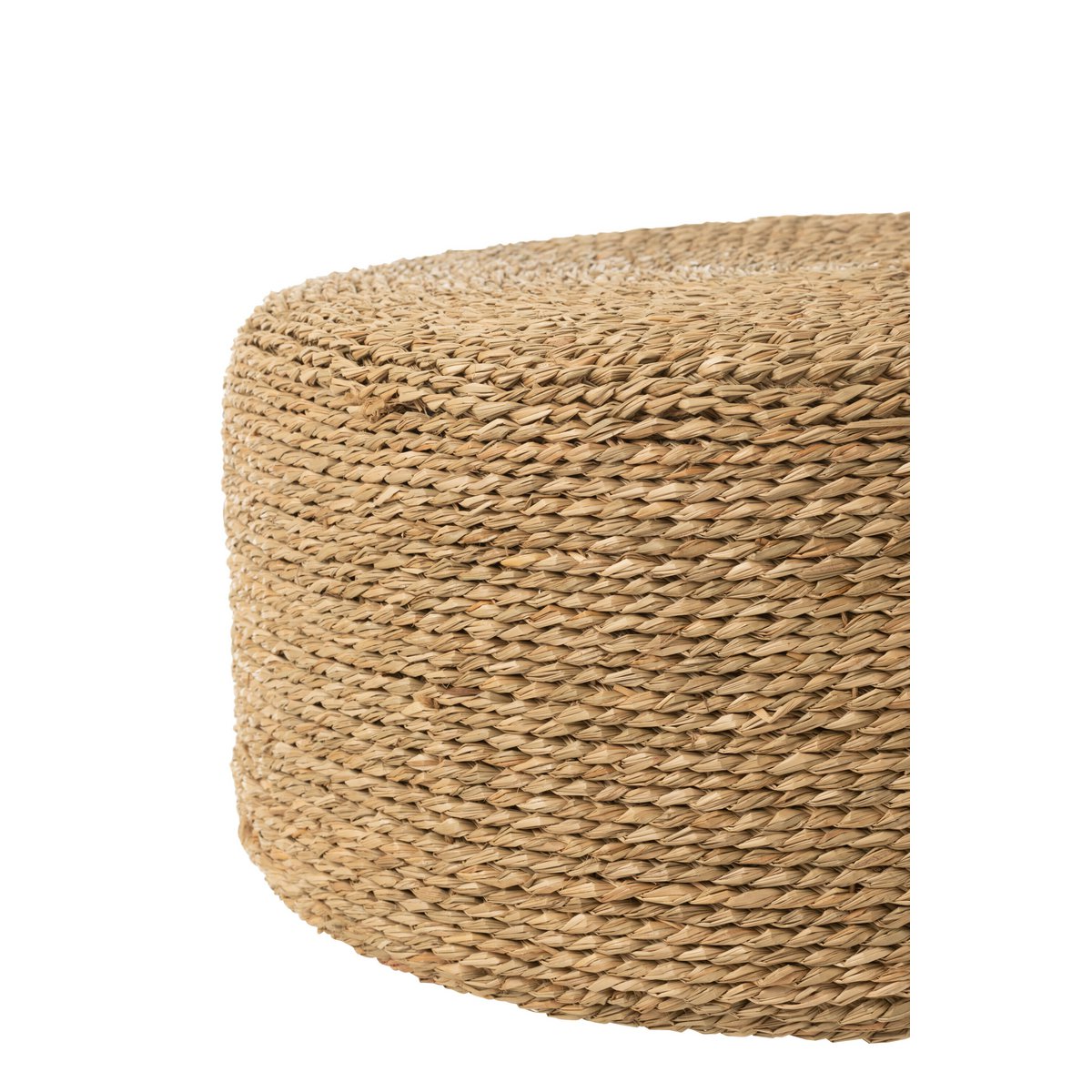 Pouf Rond Jonc de Mer Naturel - vue de face