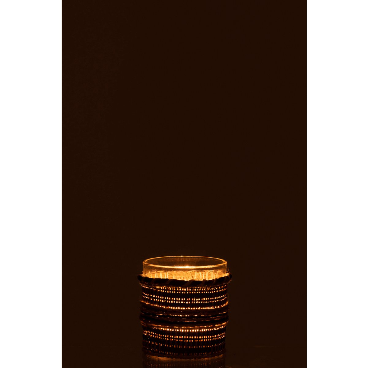 Photophore J-Line en verre marron, détail du matériau