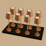 Lot de 8 lampes de table rechargeables cuivre avec station