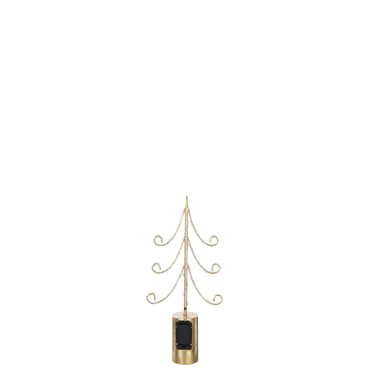 Arbre de Noël J-Line en métal doré sur une table décorée