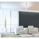 Plafond "explosion" blanc en métal et en verre, versions G9, plafond pour salle à manger, salon, couloir ou bureau, Ø57 cm