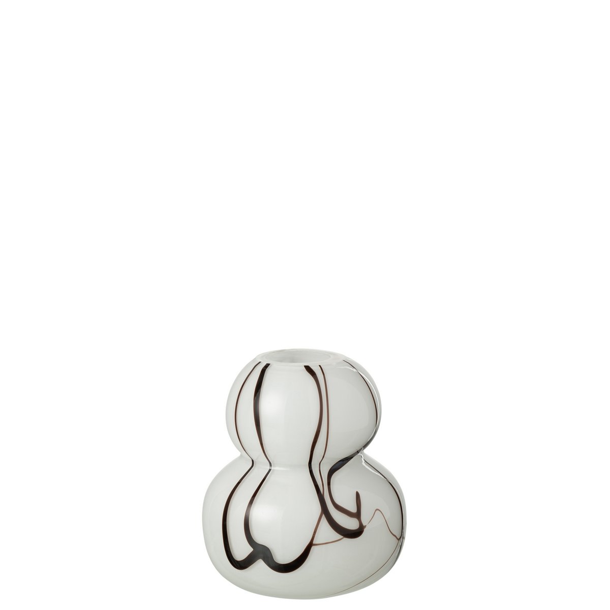 Vase Bulbes d'effet de fumée J-Line en verre blanc et noir, design moderne
