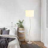 Lampadaire LED "Aurelia" en métal et en plastique en blanc avec des LED fermement construites, 163 cm de haut, éclairage pour le salon, la salle à manger ou le bureau