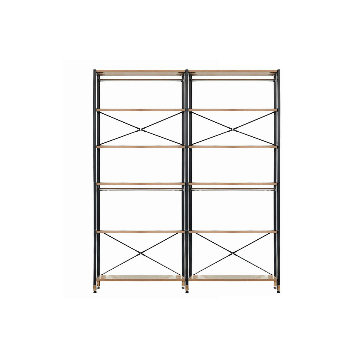 Étagère modulable en bois et métal, vue de face