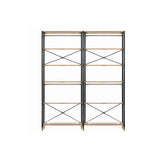 Étagère modulable en bois et métal, vue de face