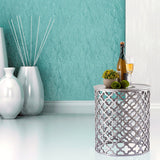 Table décorative table d'appoint en métal ø 40 x 45 cm ronde Cairo argent ou or aluminium oriental