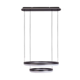 LED CCT Pendant Light "circulo" en métal noir et en plastique de couleur sable, avec LED intégrée et de nombreuses fonctions, Ø 60 cm, 150 cm de haut.