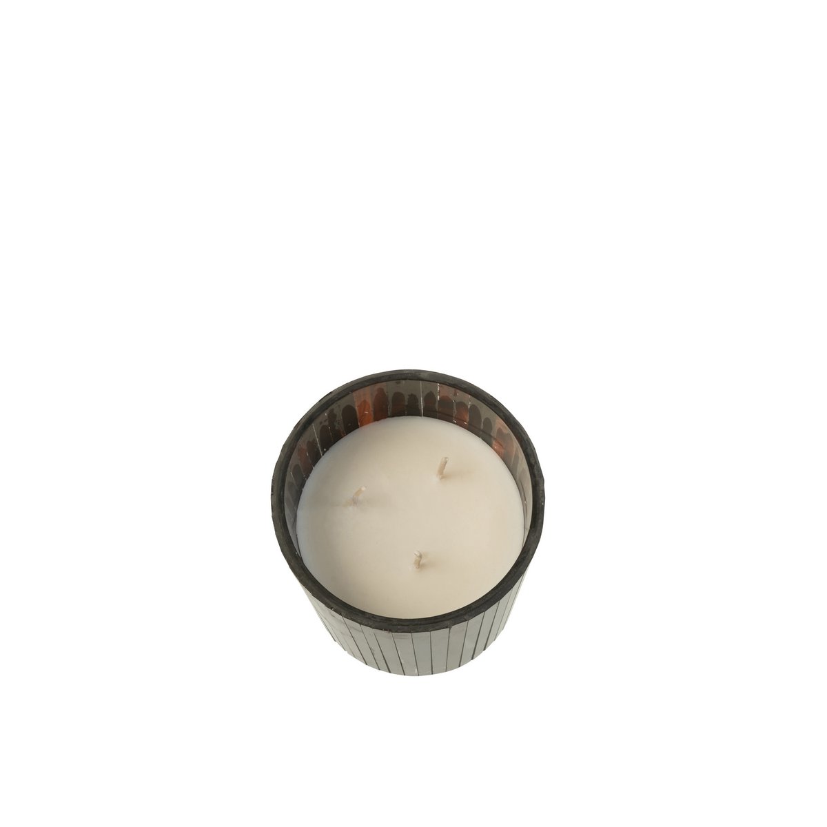 Bougie parfumée J-Line Noa, vue de face avec verre marron élégant