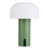 Lampe LED Soham en blanc et vert, vue de face