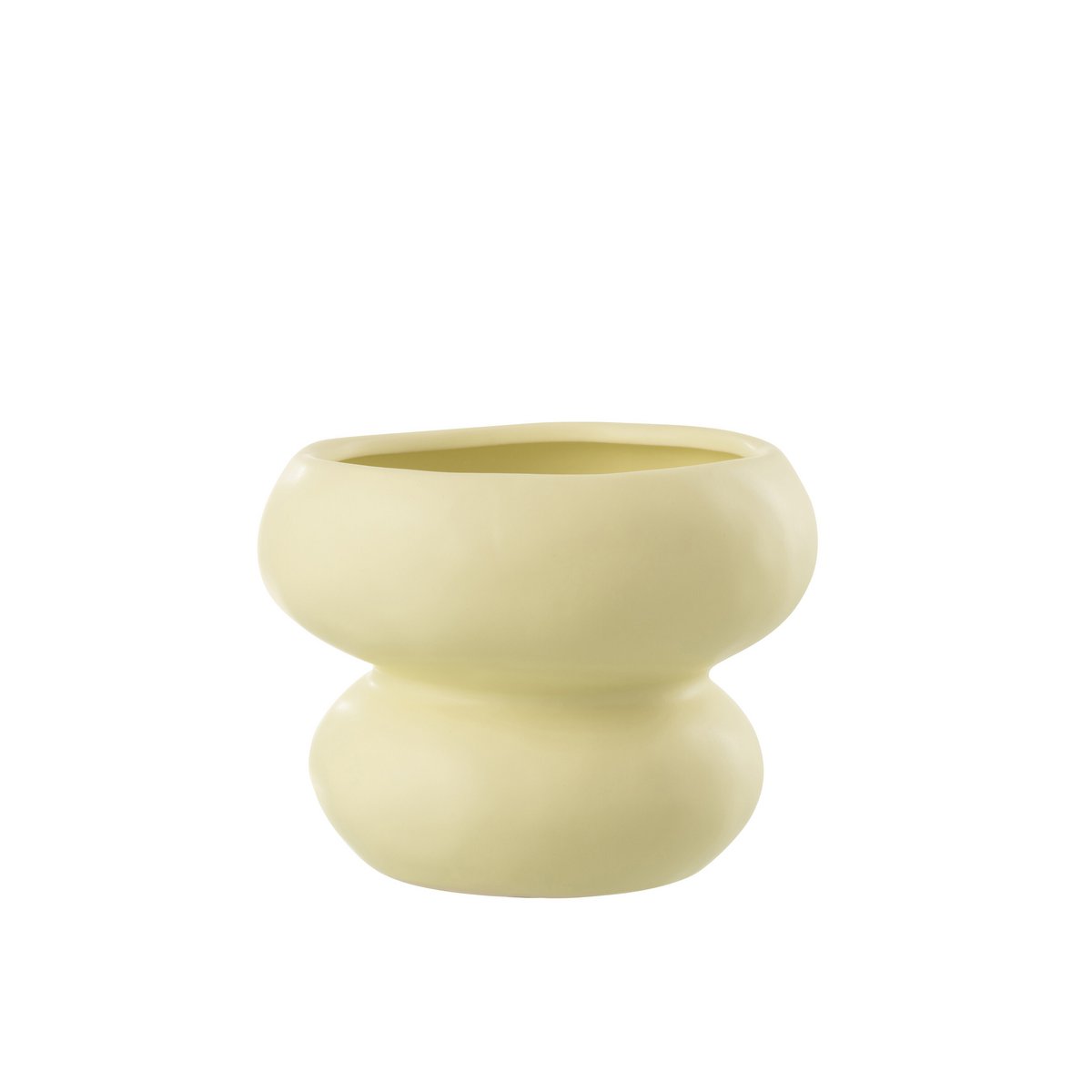Détail du pot de fleurs J-Line en porcelaine, mettant en valeur la finition et la couleur