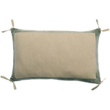 Coussin Elise Chambray Verveine - vue avant avec texture douce