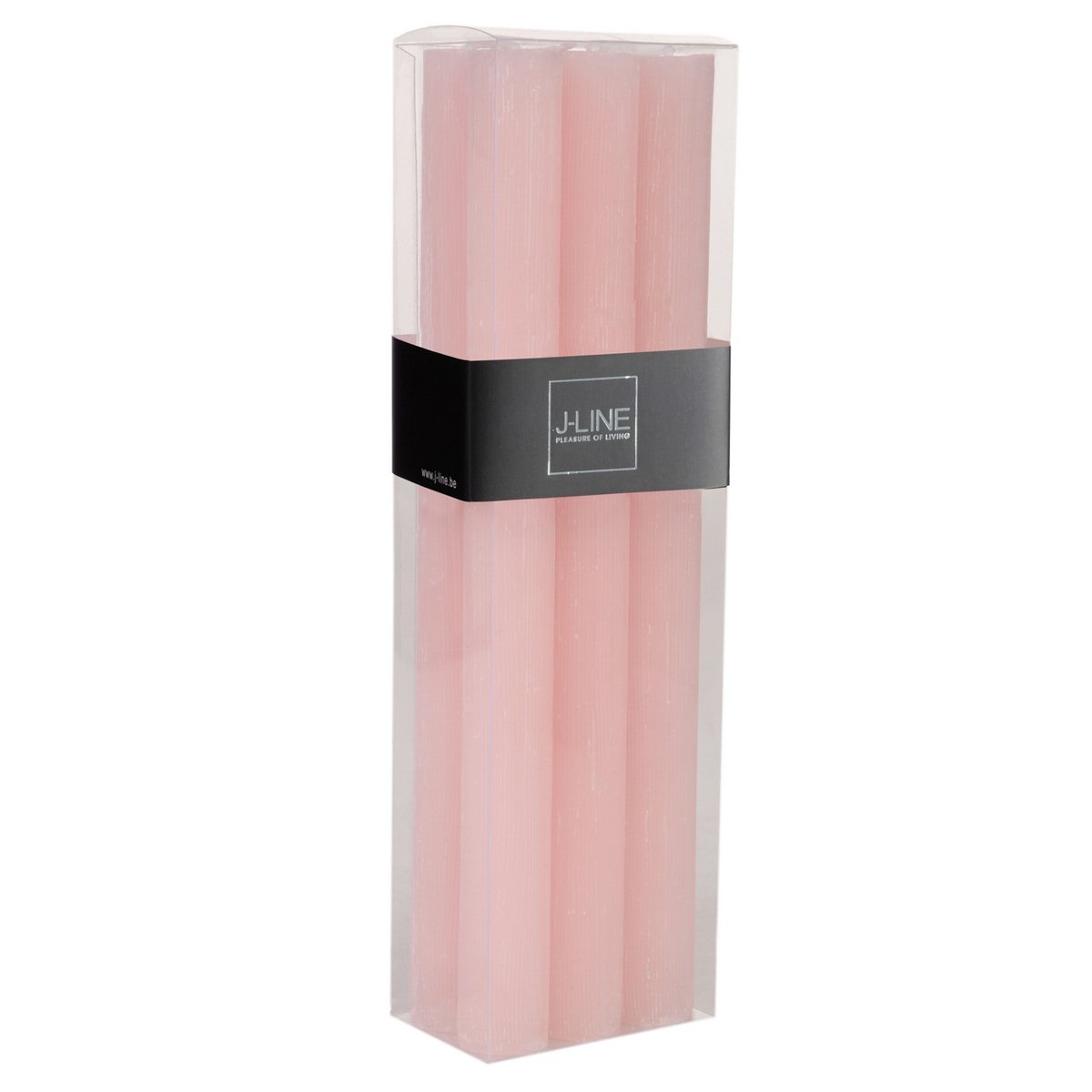 Bougie de table J-Line rose poudré avec boîte de 6, élégance classique