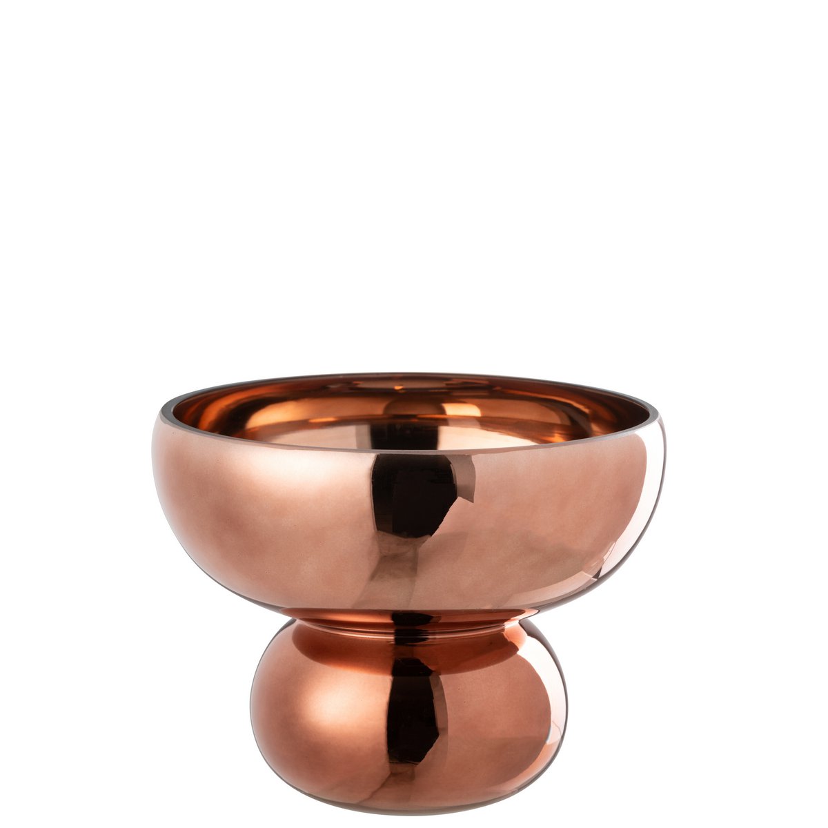 Lanterne J-Line en verre marron sur pied, vue de face
